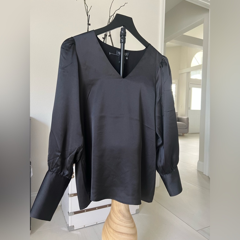 Rachel Zoe Black Satin Top